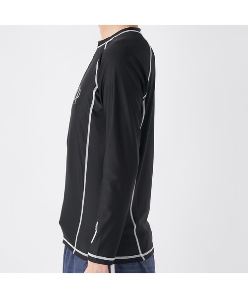 Ocean Pacific（オーシャンパシフィック）の「Ocean Pacific/オーシャンパシフィック スポーツウェア 水着 水陸両用 2WAY UVカット フルジップ フードなし 長袖 ラッシュガード（ラッシュガード・メンズ・ネイビー/ブラック/ホワイト・L/M/XL）」の6枚目の写真