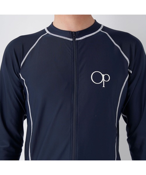 Ocean Pacific（オーシャンパシフィック）の「Ocean Pacific/オーシャンパシフィック スポーツウェア 水着 水陸両用 2WAY UVカット フルジップ フードなし 長袖 ラッシュガード（ラッシュガード・メンズ・ネイビー/ブラック/ホワイト・L/M/XL）」の21枚目の写真