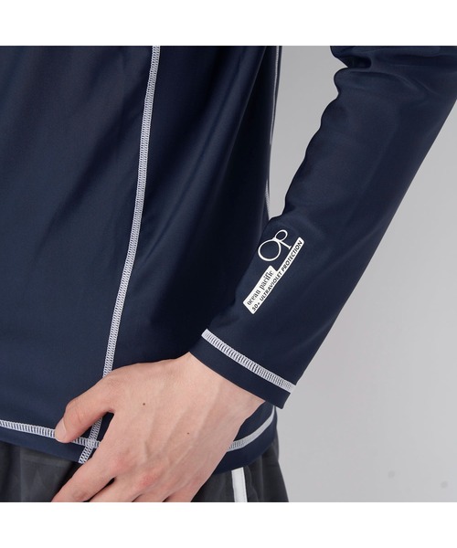 Ocean Pacific（オーシャンパシフィック）の「Ocean Pacific/オーシャンパシフィック スポーツウェア 水着 水陸両用 2WAY UVカット フルジップ フードなし 長袖 ラッシュガード（ラッシュガード・メンズ・ネイビー/ブラック/ホワイト・L/M/XL）」の22枚目の写真