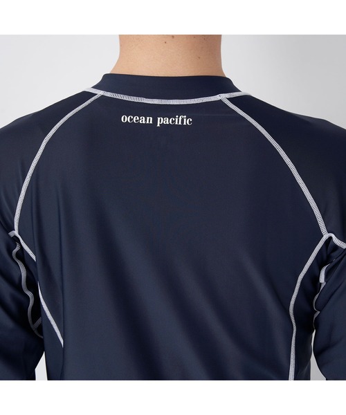 Ocean Pacific（オーシャンパシフィック）の「Ocean Pacific/オーシャンパシフィック スポーツウェア 水着 水陸両用 2WAY UVカット フルジップ フードなし 長袖 ラッシュガード（ラッシュガード・メンズ・ネイビー/ブラック/ホワイト・L/M/XL）」の12枚目の写真