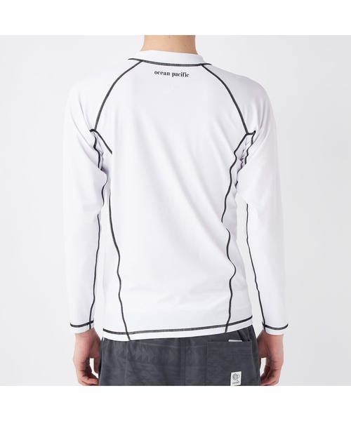 Ocean Pacific（オーシャンパシフィック）の「Ocean Pacific/オーシャンパシフィック スポーツウェア 水着 水陸両用 2WAY UVカット フルジップ フードなし 長袖 ラッシュガード（ラッシュガード・メンズ・ネイビー/ブラック/ホワイト・L/M/XL）」の15枚目の写真