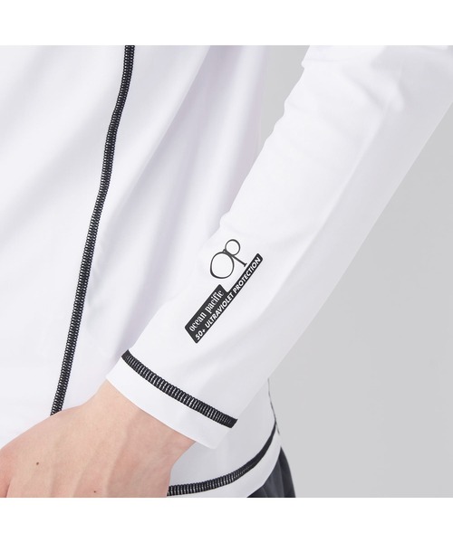 Ocean Pacific（オーシャンパシフィック）の「Ocean Pacific/オーシャンパシフィック スポーツウェア 水着 水陸両用 2WAY UVカット フルジップ フードなし 長袖 ラッシュガード（ラッシュガード・メンズ・ネイビー/ブラック/ホワイト・L/M/XL）」の17枚目の写真