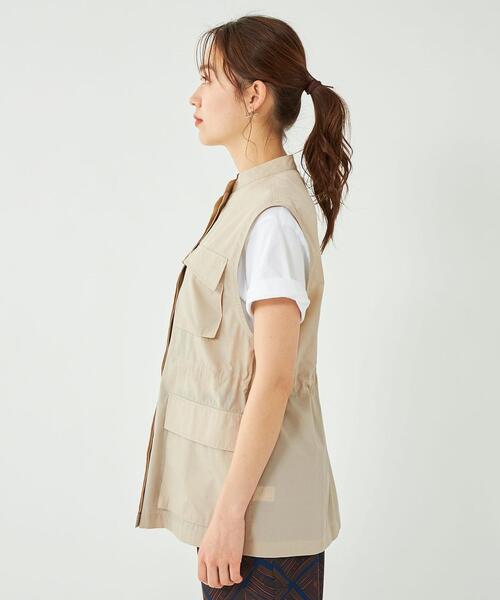 green label relaxing（グリーンレーベルリラクシング）の「スパンPE ライト サファリ シャツ（シャツ/ブラウス・レディース・オリーブ/ベージュ・FREE）」の4枚目の写真