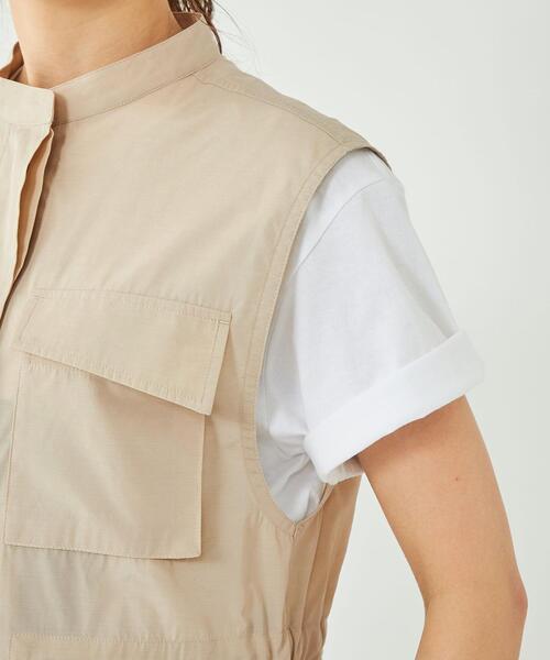 green label relaxing（グリーンレーベルリラクシング）の「スパンPE ライト サファリ シャツ（シャツ/ブラウス・レディース・オリーブ/ベージュ・FREE）」の7枚目の写真