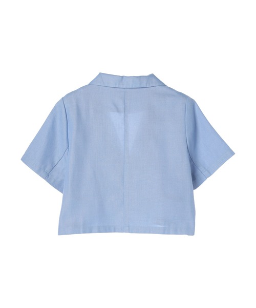 earth music&ecology（アースミュージックアンドエコロジー）の「リサイクルポリエステルブレンドショートシャツ（シャツ/ブラウス・レディース・サックスブルー/ブラック/ライトベージュ・FREE）」の18枚目の写真