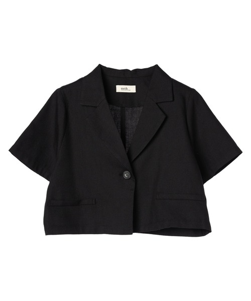 earth music&ecology（アースミュージックアンドエコロジー）の「リサイクルポリエステルブレンドショートシャツ（シャツ/ブラウス・レディース・サックスブルー/ブラック/ライトベージュ・FREE）」の11枚目の写真