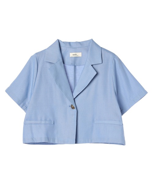 earth music&ecology（アースミュージックアンドエコロジー）の「リサイクルポリエステルブレンドショートシャツ（シャツ/ブラウス・レディース・サックスブルー/ブラック/ライトベージュ・FREE）」の15枚目の写真