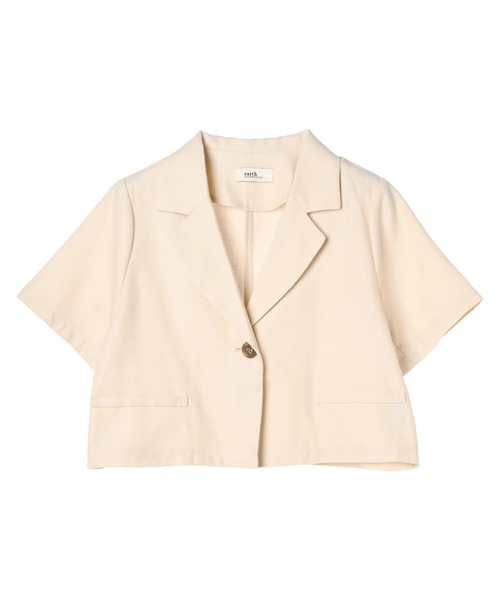 earth music&ecology（アースミュージックアンドエコロジー）の「リサイクルポリエステルブレンドショートシャツ（シャツ/ブラウス・レディース・サックスブルー/ブラック/ライトベージュ・FREE）」の9枚目の写真