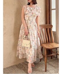 2WAYカラーバックティアードワンピース