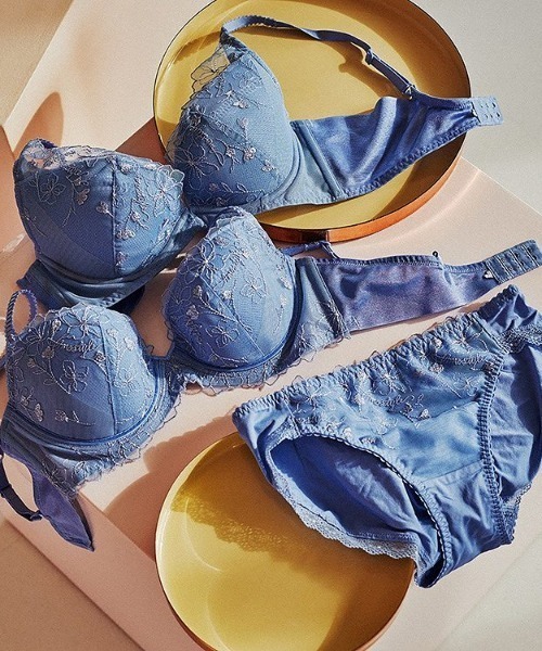 Triumph(トリンプ)の「チャーミングラマー ブラ&ショーツセット ラインアートステッチ【A,B,C,Dカップ】AMST1410 WHU1 + Hikini JX(ブラ&ショーツ・レディース・ブルー・B70/D65/B65/C75/C65/A75/C80/D70/B75/D80/A70/C70/D75)」の5枚目の写真
