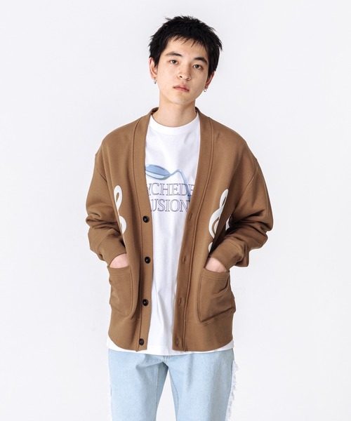 FTW(エフティダブリュー)の「MUSICAL SIGN CARDIGAN(カーディガン/ボレロ・メンズ・ライトブラウン/ブラック/ライトブルー・LARGE/MEDIUM)」の2枚目の写真