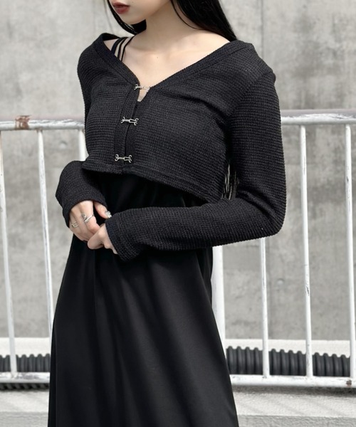 senee クロップドシアーカーディガン　ブラック senee クロップドシアーカーディガン ブラック cropped sheer