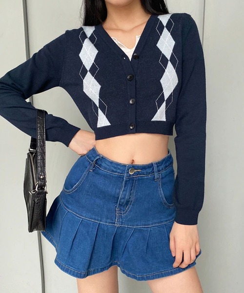 VIBGYOR（ヴィブジョー）の「【sevens】裾プリーツデニムミニスカート（デニムスカート・レディース・ピンク/ブルー/サックスブルー・FREE）」の6枚目の写真