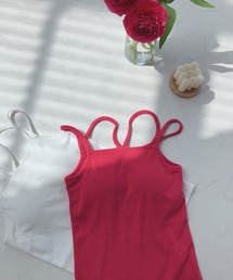 AS KNOW AS plus | 〇カップ付きフロントクロスキャミソール(キャミソール)