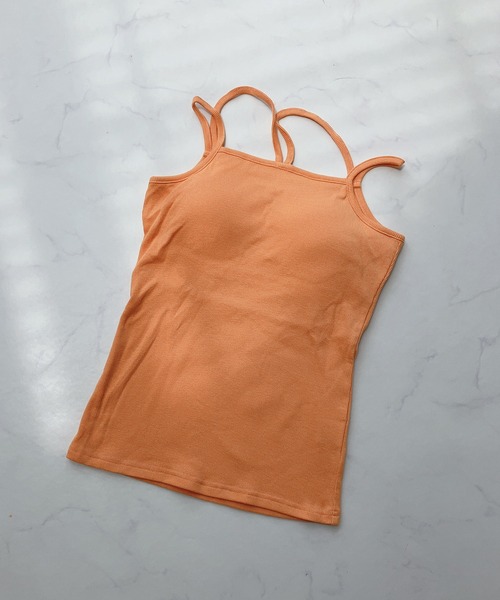 AS KNOW AS plus(アズノゥアズプラス)の「〇カップ付きフロントクロスキャミソール(キャミソール・レディース・ピンク/グリーン/オフホワイト/ブルー/ブラック/ネイビー系/ライトブルー/オレンジ・FREE)」の8枚目の写真