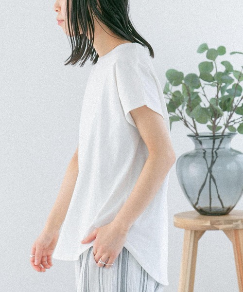 FORK&SPOON（フォークアンドスプーン）の「『イージーケア』『吸水速乾』『接触冷感』FORK&SPOON　ファンクションプレーティングTシャツ（Tシャツ/カットソー・レディース・イエロー/ホワイト/チャコールグレー・1）」の4枚目の写真