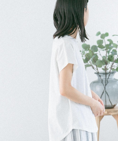 FORK&SPOON（フォークアンドスプーン）の「『イージーケア』『吸水速乾』『接触冷感』FORK&SPOON　ファンクションプレーティングTシャツ（Tシャツ/カットソー・レディース・イエロー/ホワイト/チャコールグレー・1）」の5枚目の写真