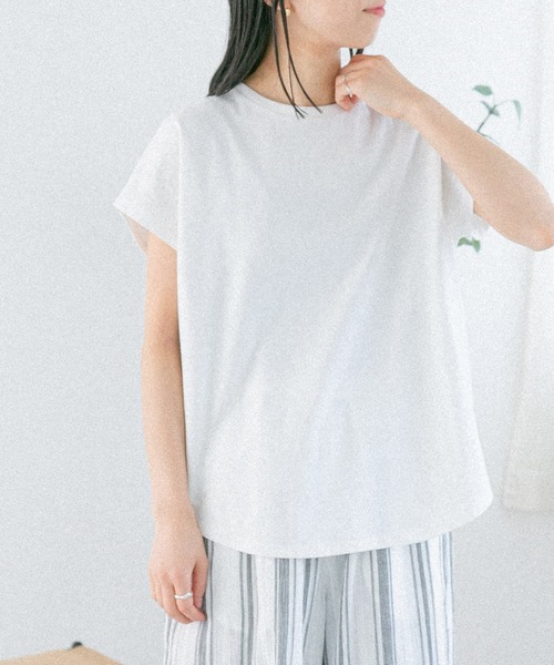 FORK&SPOON（フォークアンドスプーン）の「『イージーケア』『吸水速乾』『接触冷感』FORK&SPOON　ファンクションプレーティングTシャツ（Tシャツ/カットソー・レディース・イエロー/ホワイト/チャコールグレー・1）」の6枚目の写真