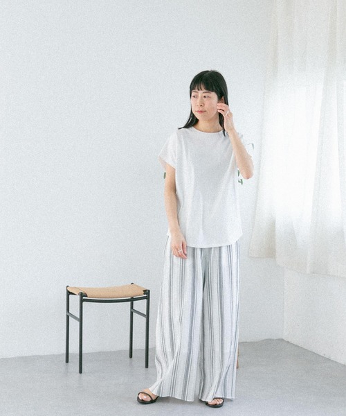 FORK&SPOON（フォークアンドスプーン）の「『イージーケア』『吸水速乾』『接触冷感』FORK&SPOON　ファンクションプレーティングTシャツ（Tシャツ/カットソー・レディース・イエロー/ホワイト/チャコールグレー・1）」の7枚目の写真