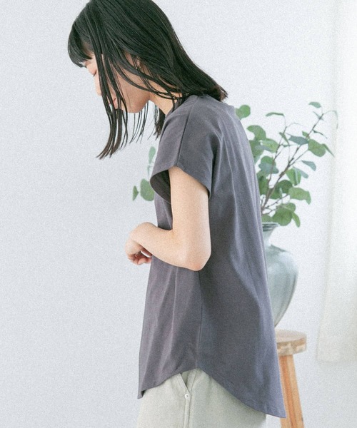 FORK&SPOON（フォークアンドスプーン）の「『イージーケア』『吸水速乾』『接触冷感』FORK&SPOON　ファンクションプレーティングTシャツ（Tシャツ/カットソー・レディース・イエロー/ホワイト/チャコールグレー・1）」の9枚目の写真