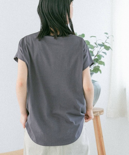 FORK&SPOON（フォークアンドスプーン）の「『イージーケア』『吸水速乾』『接触冷感』FORK&SPOON　ファンクションプレーティングTシャツ（Tシャツ/カットソー・レディース・イエロー/ホワイト/チャコールグレー・1）」の10枚目の写真