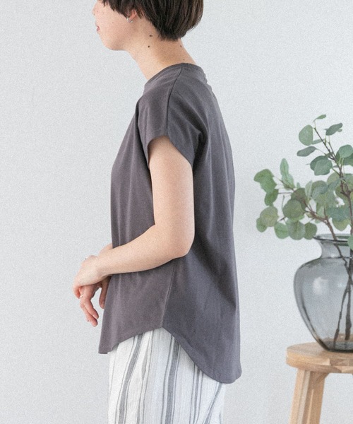 FORK&SPOON（フォークアンドスプーン）の「『イージーケア』『吸水速乾』『接触冷感』FORK&SPOON　ファンクションプレーティングTシャツ（Tシャツ/カットソー・レディース・イエロー/ホワイト/チャコールグレー・1）」の14枚目の写真