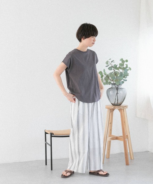 FORK&SPOON（フォークアンドスプーン）の「『イージーケア』『吸水速乾』『接触冷感』FORK&SPOON　ファンクションプレーティングTシャツ（Tシャツ/カットソー・レディース・イエロー/ホワイト/チャコールグレー・1）」の16枚目の写真