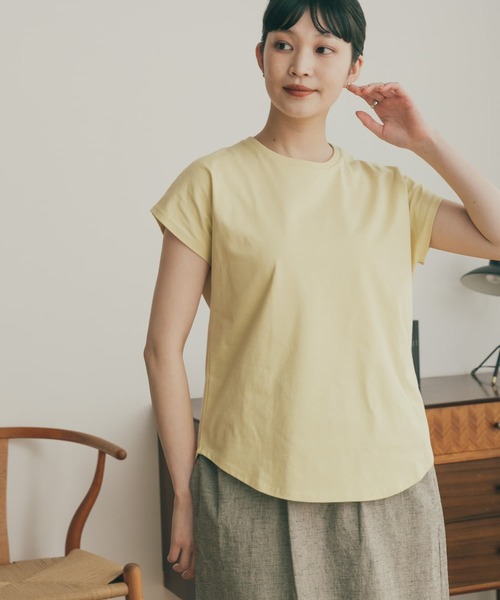 FORK&SPOON（フォークアンドスプーン）の「『イージーケア』『吸水速乾』『接触冷感』FORK&SPOON　ファンクションプレーティングTシャツ（Tシャツ/カットソー・レディース・イエロー/ホワイト/チャコールグレー・1）」の18枚目の写真