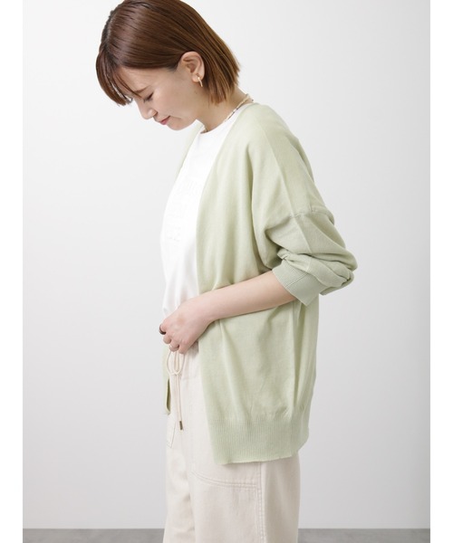Lugnoncure（ルノンキュール）の「【UV加工】ミドル丈ショールカーディガン（カーディガン/ボレロ・レディース・グレー/ネイビー/ミント・ﾌﾘ-）」の6枚目の写真