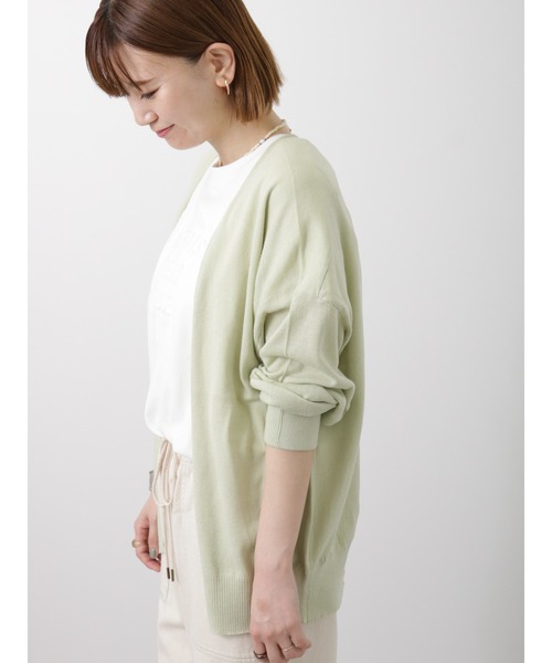 Lugnoncure（ルノンキュール）の「【UV加工】ミドル丈ショールカーディガン（カーディガン/ボレロ・レディース・グレー/ネイビー/ミント・ﾌﾘ-）」の7枚目の写真