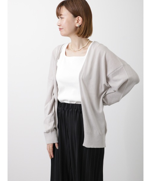 Lugnoncure（ルノンキュール）の「【UV加工】ミドル丈ショールカーディガン（カーディガン/ボレロ・レディース・グレー/ネイビー/ミント・ﾌﾘ-）」の11枚目の写真