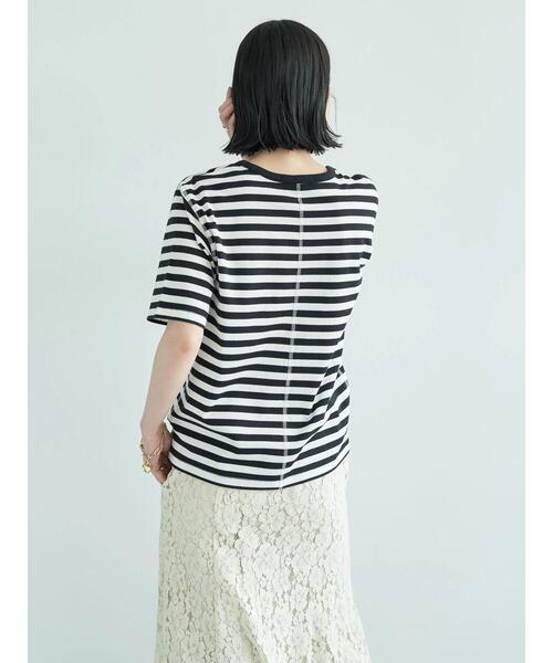 AMERICAN HOLIC（アメリカンホリック）の「5分袖ボーダーカットプルオーバー1（Tシャツ/カットソー・レディース・ブルー/グリーン/パープル/ブラック/イエロー・M/L）」の20枚目の写真