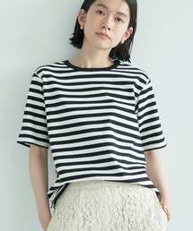 AMERICAN HOLIC | 5分袖ボーダーカットプルオーバー1(Tシャツ/カットソー)