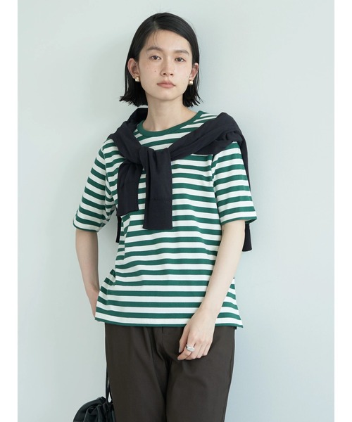 セール】前後差ボーダーカットプルオーバー（Tシャツ/カットソー