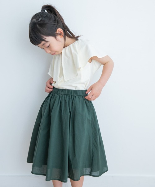 URBAN RESEARCH DOORS（アーバンリサーチドアーズ）の「『親子リンク』コットンローンギャザースカート(KIDS)（その他パンツ・キッズ・ピンク/グリーン・105/120/135）」の3枚目の写真