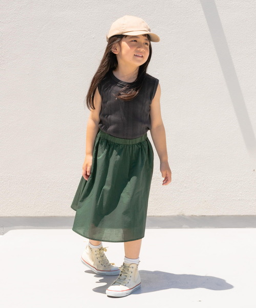 URBAN RESEARCH DOORS（アーバンリサーチドアーズ）の「『親子リンク』コットンローンギャザースカート(KIDS)（その他パンツ・キッズ・ピンク/グリーン・105/120/135）」の9枚目の写真