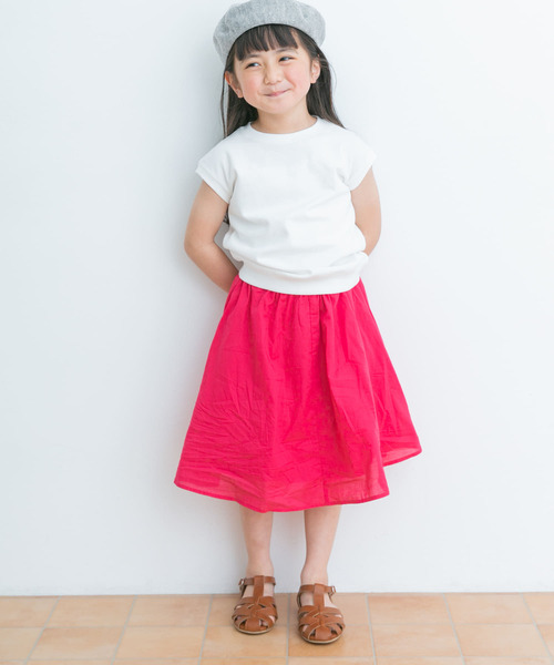 URBAN RESEARCH DOORS（アーバンリサーチドアーズ）の「『親子リンク』コットンローンギャザースカート(KIDS)（その他パンツ・キッズ・ピンク/グリーン・105/120/135）」の11枚目の写真