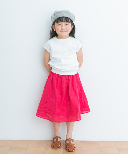 URBAN RESEARCH DOORS（アーバンリサーチドアーズ）の「『親子リンク』コットンローンギャザースカート(KIDS)（その他パンツ・キッズ・ピンク/グリーン・105/120/135）」の12枚目の写真