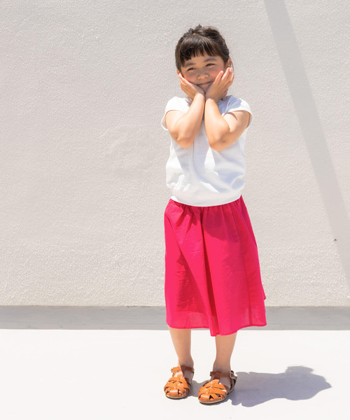 URBAN RESEARCH DOORS（アーバンリサーチドアーズ）の「『親子リンク』コットンローンギャザースカート(KIDS)（その他パンツ・キッズ・ピンク/グリーン・105/120/135）」の21枚目の写真