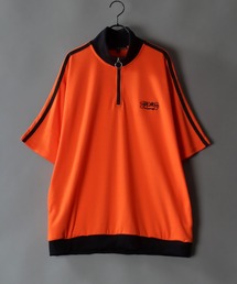 SITRY（シトリー）の「Big silhouette one point stitch half zip polo shirt  / ビッグシルエット ワンポイント 刺繍 ハーフジップ 半袖 ポロシャツ（ポロシャツ・メンズ）」