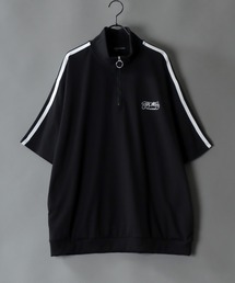 SITRY | Big silhouette one point stitch half zip polo shirt / ビッグシルエット ワンポイント 刺繍 ハーフジップ 半袖 ポロシャツ(ポロシャツ)
