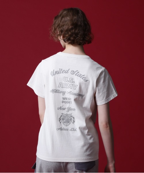 AVIREX（アヴィレックス）の「《COLLECTION》WEST POINT EMBROIDERY FADE WASH T-SHIRT /ウェストポイント エンブロイダリー フェイドウォッシュTシャツ（Tシャツ/カットソー・レディース・ホワイト系2/オレンジ/チャコール・M/S）」の19枚目の写真