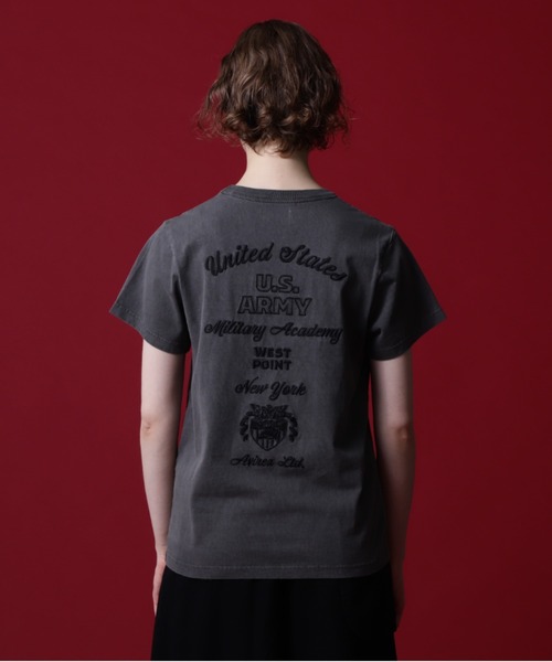 AVIREX（アヴィレックス）の「《COLLECTION》WEST POINT EMBROIDERY FADE WASH T-SHIRT /ウェストポイント エンブロイダリー フェイドウォッシュTシャツ（Tシャツ/カットソー・レディース・ホワイト系2/オレンジ/チャコール・M/S）」の12枚目の写真