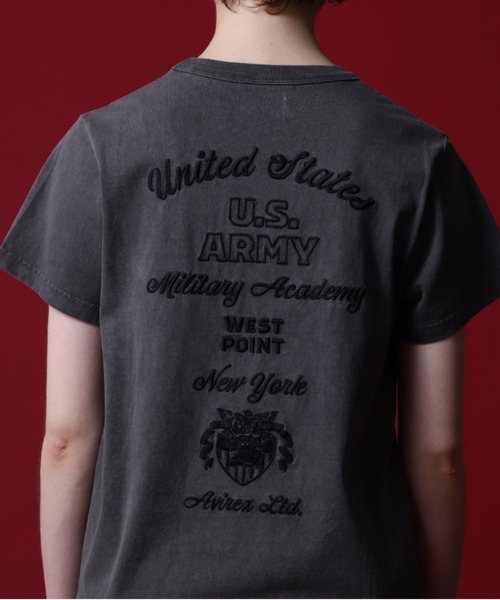 AVIREX（アヴィレックス）の「《COLLECTION》WEST POINT EMBROIDERY FADE WASH T-SHIRT /ウェストポイント エンブロイダリー フェイドウォッシュTシャツ（Tシャツ/カットソー・レディース・ホワイト系2/オレンジ/チャコール・M/S）」の13枚目の写真