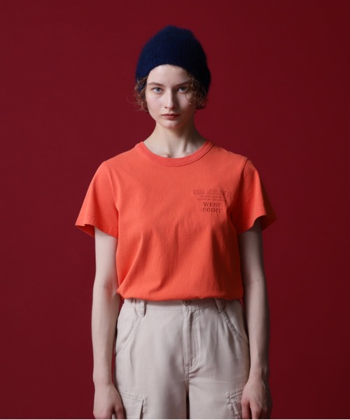 AVIREX（アヴィレックス）の「《COLLECTION》WEST POINT EMBROIDERY FADE WASH T-SHIRT /ウェストポイント エンブロイダリー フェイドウォッシュTシャツ（Tシャツ/カットソー・レディース・ホワイト系2/オレンジ/チャコール・M/S）」の20枚目の写真