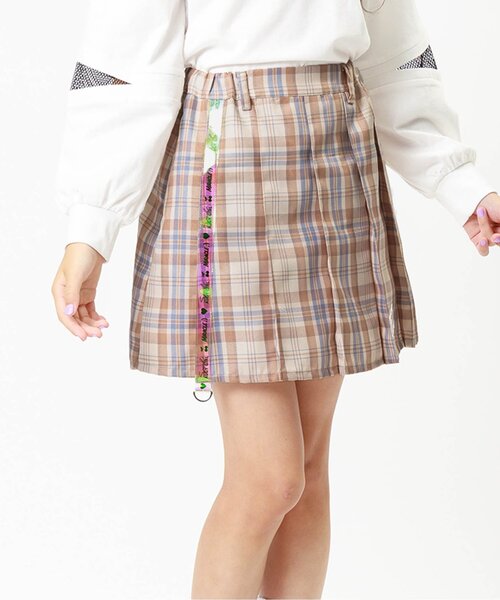 algy(アルジー)の「オーロラテーププリーツスカート(スカート・キッズ・ベージュ/サックスブルー/ピンク・XX-SMALL/X-SMALL/MEDIUM/SMALL)」の2枚目の写真