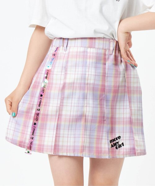 algy(アルジー)の「オーロラテーププリーツスカート(スカート・キッズ・ベージュ/サックスブルー/ピンク・XX-SMALL/X-SMALL/MEDIUM/SMALL)」の3枚目の写真