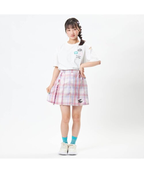 algy(アルジー)の「オーロラテーププリーツスカート(スカート・キッズ・ベージュ/サックスブルー/ピンク・XX-SMALL/X-SMALL/MEDIUM/SMALL)」の19枚目の写真