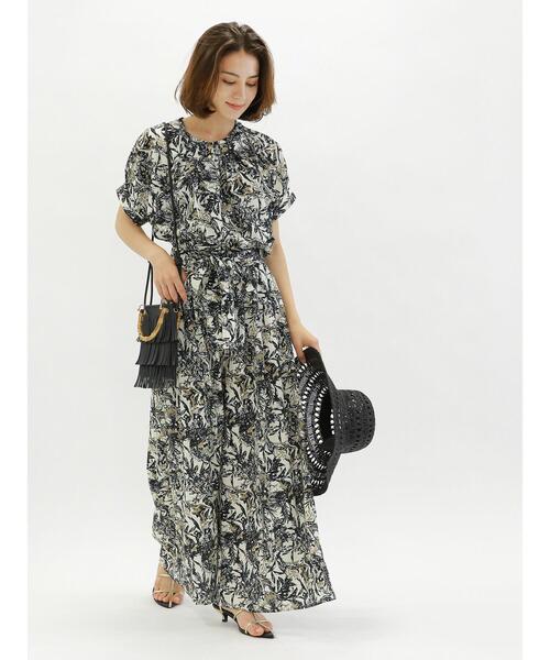 Te chichi（テチチ）の「ボタニカルプリントパンツ（その他パンツ・レディース・ネイビー/オフホワイト・F）」の9枚目の写真