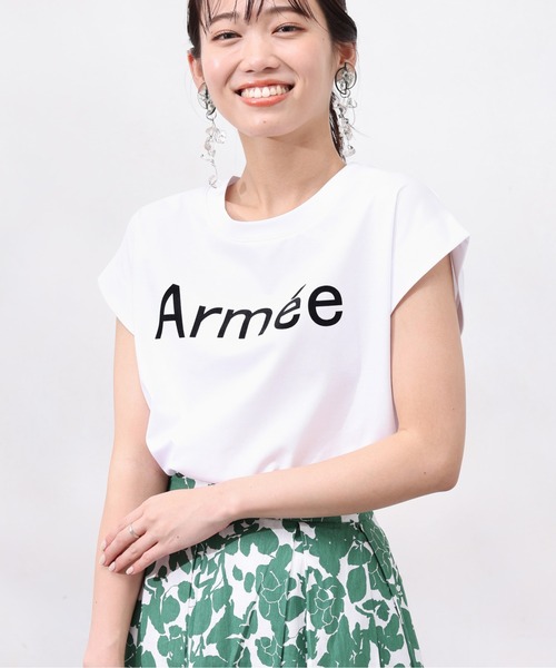 Chez toi（シェトワ）の「機能素材ノースリロゴプルオーバー（Tシャツ/カットソー・レディース・グレイッシュベージュ/ブラック/オフホワイト・FREE）」の15枚目の写真